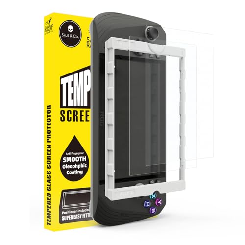 Skull & Co. High Transparency High Sensitivity Tempered Glass Screen Protector for ROG Ally X (2-PACK) with Positioner Installation Kits - Anti-Glare Matte Finish
