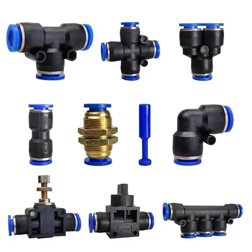 Pneumatische Fitting Rohrverbinder Schlauch Air Quick Fittings Wasser Push In Schlauchkupplung 4mm 6mm 8mm 10mm 12mm 14mm PU PY PK 1St(PV)