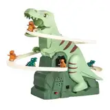 Treppensteigen Spielzeug Elektrische Dino Slide Track mit Licht und Musik Dinosaurier-Kletterrutsche Achterbahn Treppe Rennbahn Kinder Dinosaur Climbing Roller Coaster Toy (5 kleine Dinosaurier)