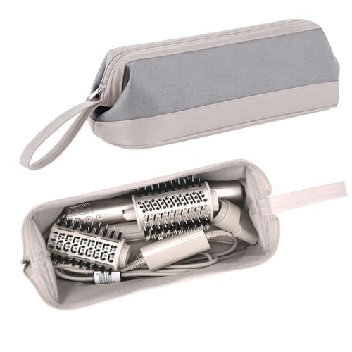 GENCAM Tragetasche für Shark FlexStyle/Dyson Airwrap - Reisetasche für HD430 Haartrockner, Tragbare Aufbewahrungstasche, Kompatibel Mit Dyson Airwrap, Hellgrau