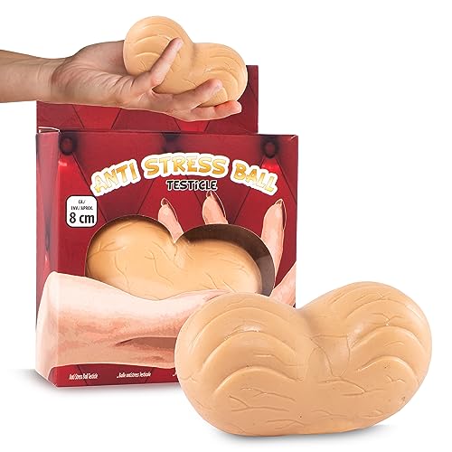 KOSxBO Squeeze Toys Realistische Hoden Anti-Stress-Ball – JGA – Scherzartikel – Eier-Stressball zum Kneten – Eintauchende Hoden – Eier-Gadget