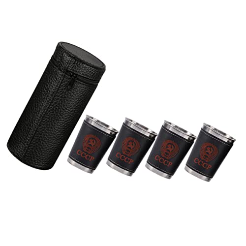 Cabilock 1 Satz Weinglas Aus Edelstahl Weinbecher Für Die Reise Camping Weinbecher Bequemer Trinkbecher Weinbecher Für Den Außenbereich Smarte Tasse Kaffee Reisebecher Kaffeetasse Leder