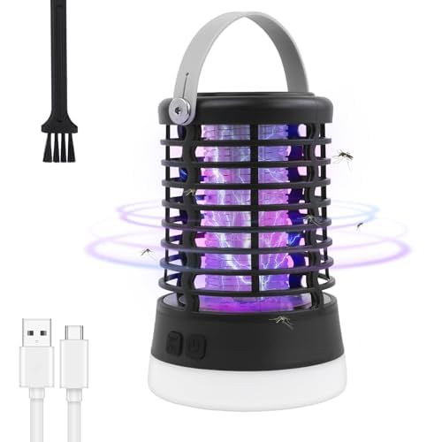 Elektrischer Insektenvernichter für Camping, USB-UV-Insektenvernichter, mit 3 Lichtmodi, bis zu 50 Stunden Betriebsdauer, Violettes Licht Anstelle von Blau Ray