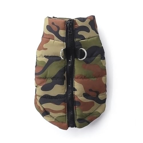 Voarge Jacke für Haustiere, warme Winterjacke für kleine Hunde, mit Reißverschluss, für Chihuahua, kleines Haustier, Winter (XS, Camouflage)
