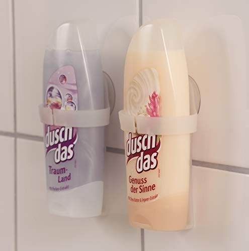 ADOB Monkey Weiss Duschgelhalter, Lotion Creme Halter mit Saugnapf ohne Bohren, 2 Stück, 26002