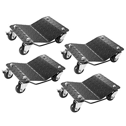 VEVOR Tragbarer Reifenwagen 4 STK. 3000 kg Belastbar Elektrofahrzeug-Notfallwagen 4-Rad-Reifenwagen Robuster, Mobiler Trolley, Stahlwagen Reifenhalter, Geeignet für Auto, Motorräder Pickups usw.