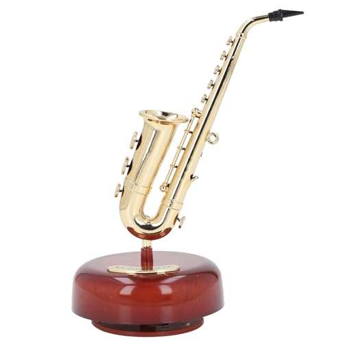 Jenngaoo Spieluhr, Musikinstrumente Spieluhr, Kinder Spieluhr, Musik Dekoration Ornament für Wohnzimmer, Schlafzimmer, Büro, Geschäft, Dekoration (Drehbares Saxophon)