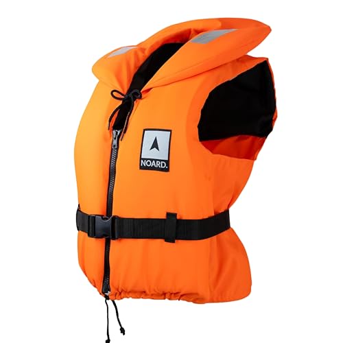 NOARD Rettungsweste für Kinder & Erwachsene geeignet – Seaside in verschiedenen Größen – EN ISO 12402-4 (100 N) (Orange, 40-60 kg)