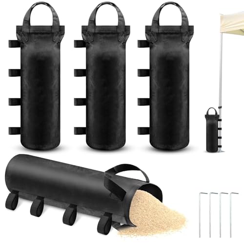 TXXATX Sandsäcke für Pavillon Oxford Stoff Pavillon Gewichte 4er Set Sandsack Beschwerung mit Fixierter Nagel Sandsäcke zum Beschweren Befüllbar Pavillon Beschwerer für Pavillons Zelte Vordächer
