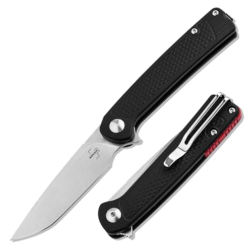 BÖKER PLUS® Fire Ant Black - Premium Flipper Taschenmesser mit Dentent Ball - leichtes Klappmesser 42a konform - EDC Messer mit Clip & Pinzette - Droppoint Faltmesser