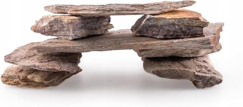 TD STONES Aquarium Schiefersteine Mehrfarbig 1 kg – Strukturierte Natursteine Deko für Aquascaping, Rückwand & Höhlen – Terrarium Zubehör – Handverlesen, Wasserneutral, Sofort Einsetzbar, Dekosteine