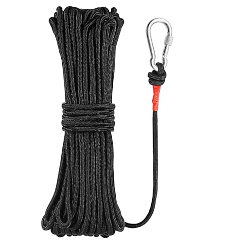 Dawumin 20m Seil mit Karabiner, Kletterseil Outdoor, Reepschnur Seile mit Enterhaken, Hoher Sicherungsseil für Bergsteigen, Fischen, Camping, Schaukel (6mm)