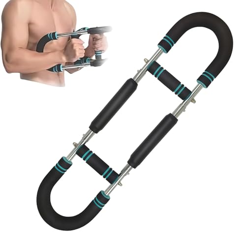 Tragbarer Arm Trainer für Zuhause | Verstellbarer Krafttrainer Brust-Expander für Oberkörper & Beine, Schulter-, Rücken- Und Unterarm-Trainingsstärker Mit Federwiderstand (blau)