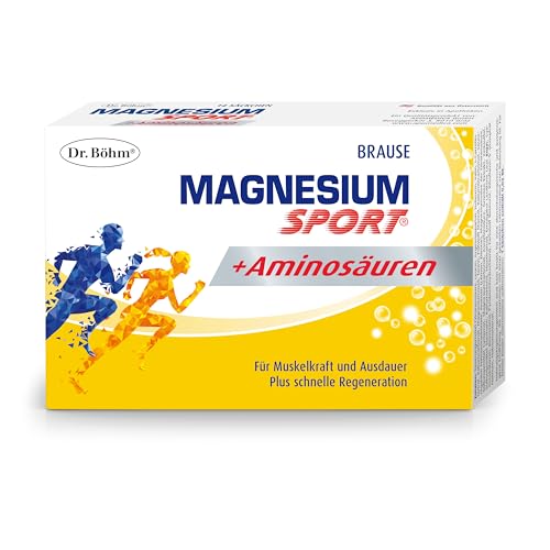 Dr. Böhm Magnesium Sport + Aminosäuren: Für Muskelkraft, Ausdauer & Regeneration nach dem Sport, mit BCAA, Magnesium, Kalium & Vitaminen, 14 Sachets