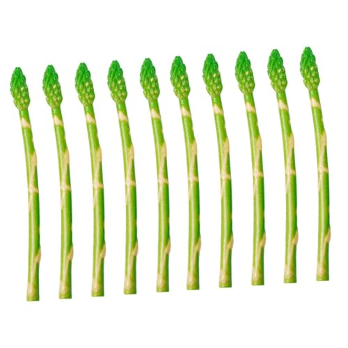 HOLIDYOYO 2 Sätze Simulierter Spargel Künstliches Gemüse Gefälschter Spargel Kunstasparagus Gemüseladen Dekoration Entzückende Spargelverzierungen Rustikale Küchendekoration PVC 5 Stücke * 2