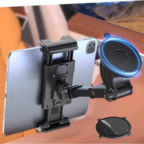 OHLPRO Tablet Halterung Auto,360° Drehung Tablethalterungen 18cm Ausziehbare Arm+ Waschbar Saugnapf,iPad Autohalterung Universal Windschutzsche & Armaturenbrett, Halter für 5-13" Tablet Smartphone