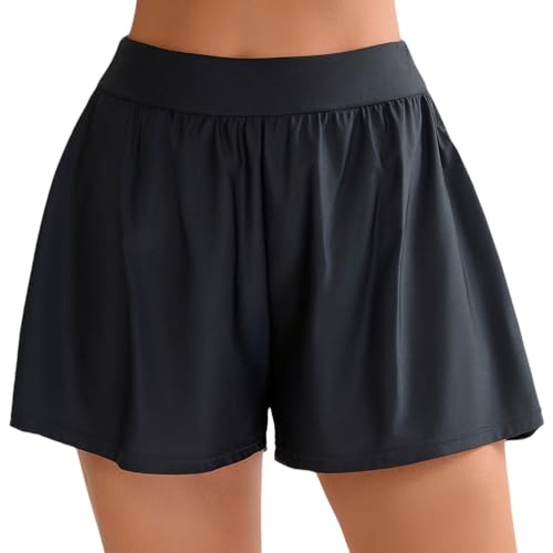 Halcurt Badeshorts Damen Badehose Schnell Trocknende Boardshorts Locker Schwimmshorts Strand Surf Schwimmhose M