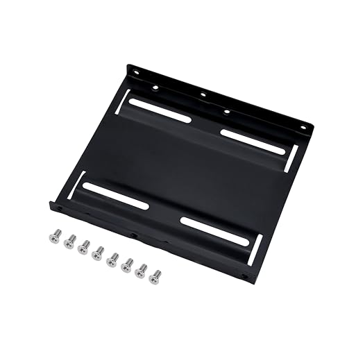 BIGtec Festplatten Adapter SSD HDD Einbaurahmen 2,5" auf 3,5" Wechselrahmen PC Computer Halterung Schienen Mounting Frame schwarz Metall