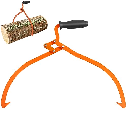 VEVOR Forstzange,508 mm Rückezange mit 2 Klauen, rutschfester Griff, Handholzgreifer aus Stahl mit 50 kg Ladekapazität, Werkzeug zum Heben, Handhaben, Ziehen und Tragen von Holzstämmen