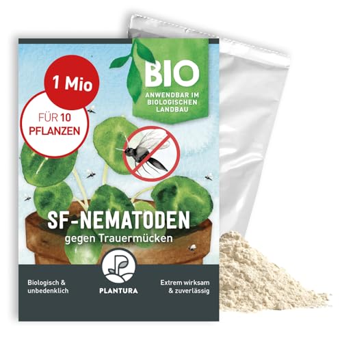 Plantura SF-Nematoden gegen Trauermücken, zum Gießen, hochwirksam & biologisch, Nützlinge aus Deutschland, 1 Mio für 1 m²/ ca. 10 Pflanzen