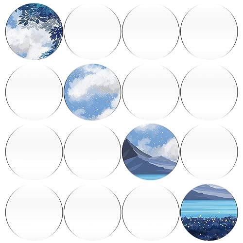 ANROI Hochwertige Acrylplatten für DIY Bilderrahmen und Scrapbooking - 16 klare runde Acrylscheiben, 0,2 cm dick, transparent