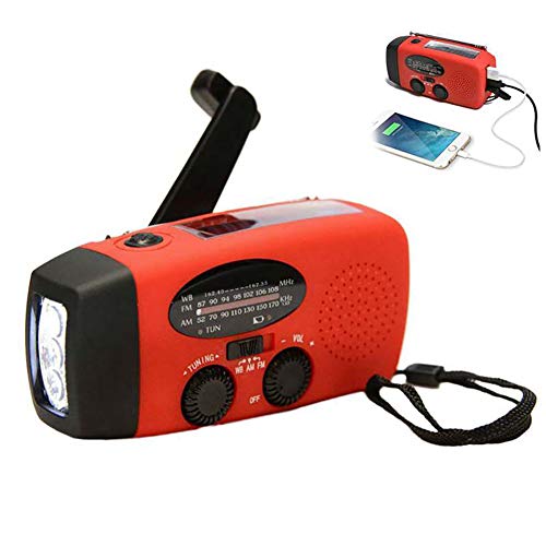 Solar Handkurbel Radio,2000 mAh Solar Handkurbel Dynamo Radio mit LED Taschenlampe Batterieleistung AM/FM Kurbelradio Wiederaufladbare Dynamo Wandern, Camping, Ourdoor,