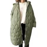 Steppmantel Damen Leicht Übergang Sportlich Übergangsjacke Casual Outdoor Pufferjacke Basic Warm Jacke Lang Softshelljacke Steppjacke Mit Reissverschluss Taschen Mantel