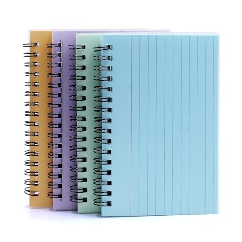 WYYFXY Bunte Karteikarten 150 × 100mm, 200 Stücke Lernkarten 4 Farben Spirale Notizblock mit Transparenter Abdeckung, Vokabelkarten für Schulsachen, Schreibwaren, Lernhilfe, Lernen Zubehör