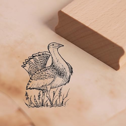 Dekolando Großtrappe steht auf der Wiese - Stempel Holzstempel Scrapbooking 38 x 48 mm