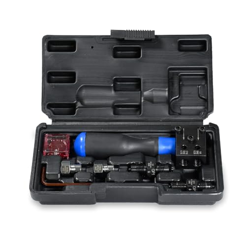 SMOTIVEPRO 7tlg Bremsleitung Bördelgerät, 3/16 Zoll und 1/4 Zoll Doppelkopf-Bördelgerät, für 4,75 mm und 6,35 mm SAE Doppelbördelungen, für Brems- und Hydraulikleitungen