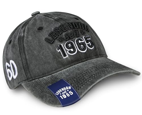 TUZELIYA - 2025 Originelle 60 Geburtstag Geschenk Frauen & Männer - Baseballkappe für Herren, Damen - Personalisierbares Geschenk