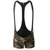 Juflam Bodysuit mit Leopardenmuster für Herren Wrestling Singlets Leotard Gym Unterwäsche (Large, JJ37-Gold)