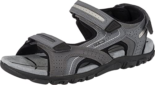 Geox Herren U Sandal Strada D Riemchensandalen, Grau Stone Lt Grey, 44 EU