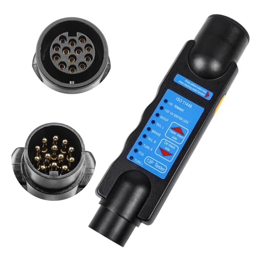 LNGJIN Anhängertester, 13 Poliger Stecker Prüfgerät, Stecker Steckdose Trailer Tester, Anhänger Tester Prüfgerät, ​Wohnwagen Testgerät, Anhängerprüfgerät für Autos, Wohnwagen, RV, Anhänger, Träger