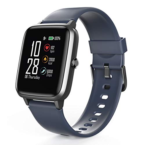 Hama Smartwatch 4900, wasserdicht (Fitnesstracker für Herzfrequenz/Kalorien, Sportuhr mit Schrittzähler, Schlafmonitor, Musiksteuerung, Fitness Armband Damen/Herren, 6 Tage Akkulaufzeit) Blau