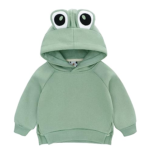 Famuka Baby Kapuzenpullover Kleinkinder Hoodie Jungen Mädchen Tiermotive Sweatshirt Pullover Frosch Hase Ente (Grün, 24M)