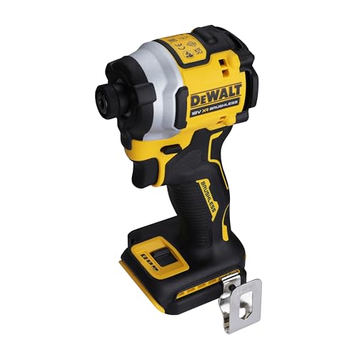 DeWalt 18V XR Akku-Schlagschrauber DCF850N (¼“ Zoll Innensechskant-Aufnahme mit Selbstverriegelung, 200Nm Drehmoment, inkl. Metall-Gürtelhaken, Lieferung ohne Akku & Ladegerät)