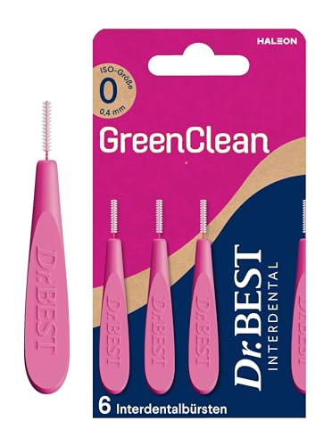 Dr.BEST GreenClean Interdental, Size 0, 6 Stück - Interdentalbürsten für eine sanfte Reinigung der Zahnzwischenräume