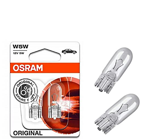 2x Original Osra.m W5W 12V 2825-02B Standard Ersatz Halogen Birne für Standlicht Positionslicht Bremslicht Hecklicht Innenlicht Leselicht Blinker seitlich E-geprüft