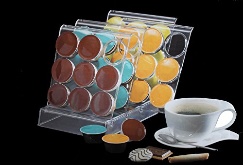 Emanhu Trading Kaffe Kapselständer Kapselhalter klein/groß 36er/54er transparent (für 36 große Kapseln (ca. 45mm))