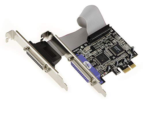 KALEA-INFORMATIQUE PCI Express PCIe Parallel IEEE1284 LPT Controller-Karte mit Zwei Ports und ASIX-Chipsatz. SPP EPP ECP Unterstützung.