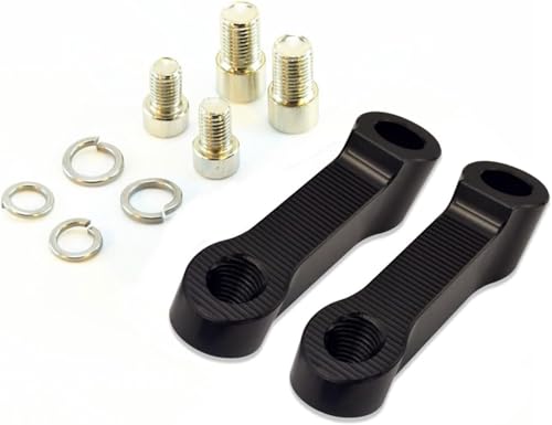 1 Paar Motorrad Spiegel Verlängerungen, Aluminium Spiegel Rückspiegel Adapter M10 M8 CNC-gefräst, Motorrad Rückspiegel Adapter Kit Spiegel Riser Mount Extender für Motorräder Elektrofahrzeuge