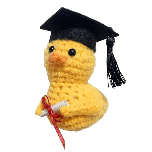 Bachelor Geschenk, Lustig Akademiker Ente, Gestrickte Ente Mit Diplom Und Doktorhut, Master Abschluss Geschenk, Geschenk bei Prüfungen Abschlussfeier