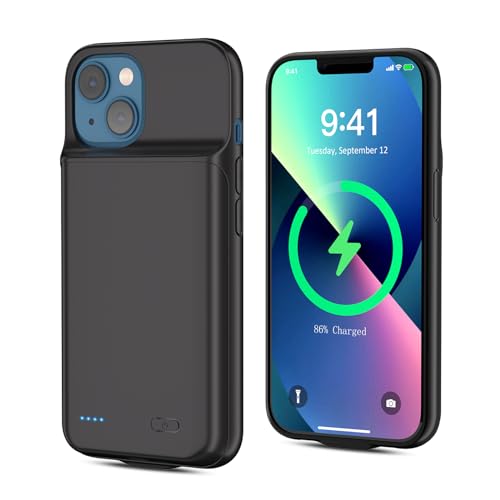[7000mAh] Akkuhülle für iPhone 13, neues Upgrade mit hoher Kapazität, wiederaufladbares Ladefach, schützendes tragbares Smart Backup Ladegerät für iPhone 13 pro (1 Pack)