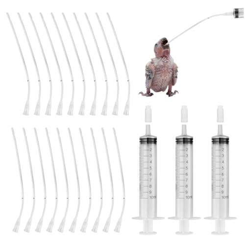 23 Stück Jungvögel Füttern Schlauch, Tauben Zubehör, Jungvögel Füttern Spritze 10ml mit Schlauch, Handfütterungswerkzeug für Baby Vögel und Papageien, Feeder Futter, Wasser, Milch