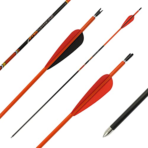 6er Pack - Carbonpfeil - PyroSPHERE Slim - mit Vanes - Spine: 800 (15-35 lbs) - 30 Zoll; Pfeil und Bogen im Bogensport, zum Bogenschießen