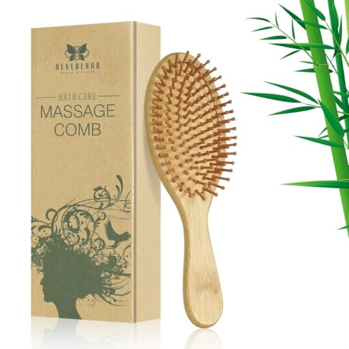 Neverland Beauty Bambus Holz Anti statische Haarbürste Paddle Kissen Haarbürste Massage Haar Bürste