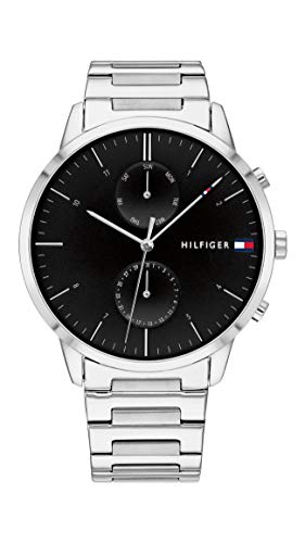 Tommy Hilfiger Multi Zifferblatt Quarz Uhr für Herren mit Silbernes Edelstahlarmband - 1710407