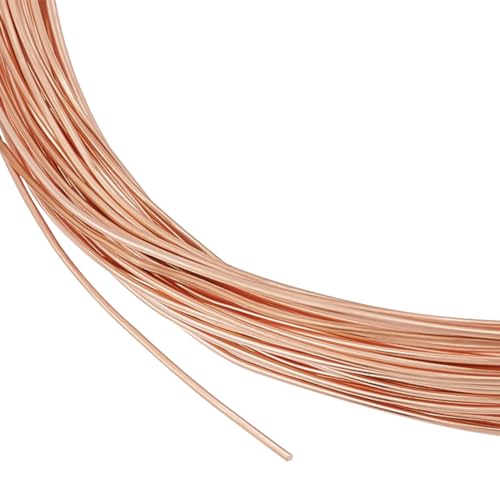 BENECREAT 15 m 0.6 mm Massiver Blanker Kupferdraht, Runder Kupferdraht Schmuckperlendraht Für Ring, Ohrringe, Schmuckherstellung, DIY-Handwerkslieferant