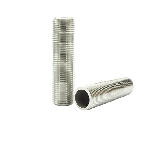 1/4" 3/8" 1/2" 3/4" BSP Außengewinde 304 Edelstahl Vollgewinde Nippel Rohrverschraubung Anschlussadapter (Size : Length 50mm, Color : 3/8")